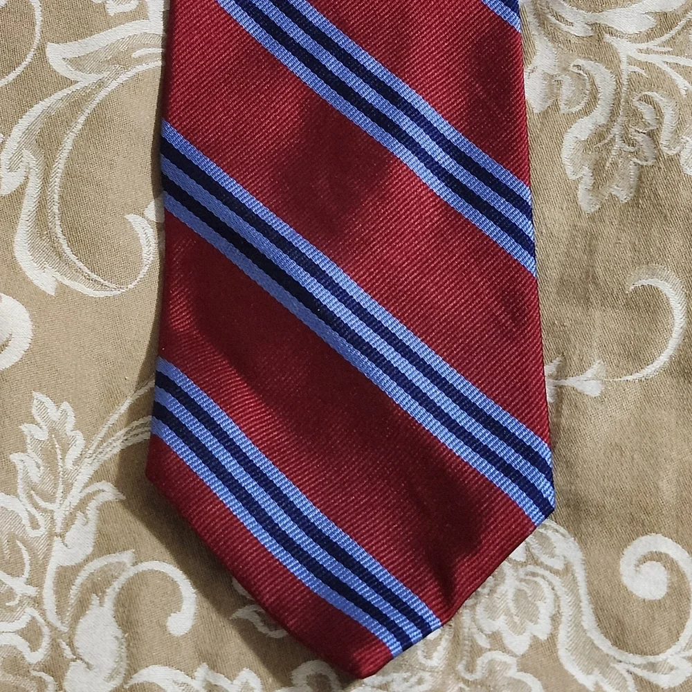 Brooks Brothers Burgundy and Blue Striped Tie - Picture 3 of 6